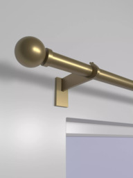 John Lewis Made to Order Select Eyelet Curtain Pole with Ball Finial, Wall Fix, Dia.25mm - thumbnail 2