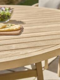 KETTLER Cora 6-Seater Round Garden Dining Table & Chairs Set, FSC-Certified (Acacia Wood), Natural - thumbnail 5