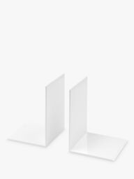 Osco Bookends, White, Set of 2