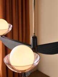 MADE Layla 3 Arm Pendant Ceiling Light, Black - thumbnail 4