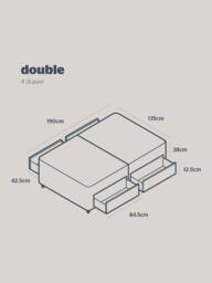 Silentnight Non-Sprung Upholstered 4 Drawer Divan Base, Double - thumbnail 5