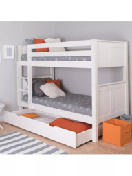 Stompa Classic Kids Originals Bunk Bed with Trundle Drawer, FSC-Certified (Pine), White - thumbnail 3