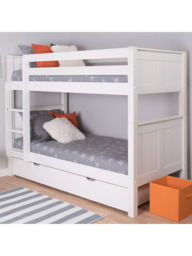 Stompa Classic Kids Originals Bunk Bed with Trundle Drawer, FSC-Certified (Pine), White - thumbnail 2