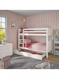 Stompa Classic Kids Originals Bunk Bed with Trundle Drawer, FSC-Certified (Pine), White - thumbnail 4