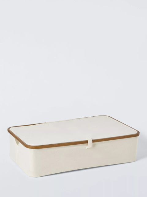 John Lewis Bamboo Rim Lidded Underbed Storage Basket, H19 x W76 x D45cm - image 1