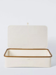 John Lewis Bamboo Rim Lidded Underbed Storage Basket, H19 x W76 x D45cm - thumbnail 2