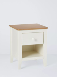 John Lewis Kids' Avery Bedside Table, Cream/Natural
