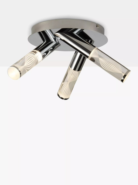 John Lewis Oslo LED 3 Arm Bathroom Ceiling Plate, Chrome - image 1