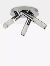 John Lewis Oslo LED 3 Arm Bathroom Ceiling Plate, Chrome - thumbnail 2
