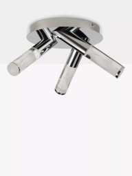John Lewis Oslo LED 3 Arm Bathroom Ceiling Plate, Chrome - thumbnail 3