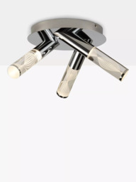 John Lewis Oslo LED 3 Arm Bathroom Ceiling Plate, Chrome - thumbnail 1