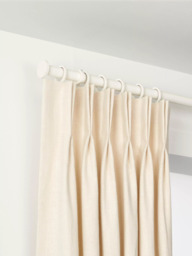 John Lewis Made to Order Select Curtain Pole with Rings and Disc Finial, Wall Fix, Dia.25mm - thumbnail 1