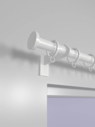 John Lewis Made to Order Select Curtain Pole with Rings and Disc Finial, Wall Fix, Dia.25mm - thumbnail 2