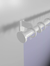 John Lewis Made to Order Select Curtain Pole with Rings and Disc Finial, Wall Fix, Dia.25mm - thumbnail 4