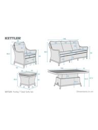 KETTLER Foxley Woven 7-Seater Casual Garden Dining Sofa Set with Height-Adjustable Table, Grey - thumbnail 5