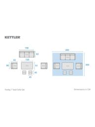 KETTLER Foxley Woven 7-Seater Casual Garden Dining Sofa Set with Height-Adjustable Table, Grey - thumbnail 6