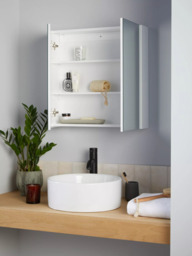 John Lewis White Gloss Double Mirrored Bathroom Cabinet - thumbnail 3