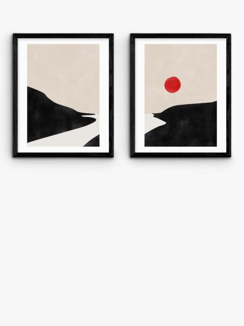 EAST END PRINTS The Print Republic 'Landscape' Framed Print, Set of 2, 53.4 x 43.4cm, Black - image 1