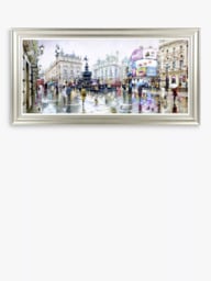 John Lewis Richard Macneil 'Piccadilly Circus' London Framed Print, 56 x 111cm, Multi - thumbnail 1