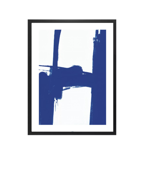 Brookpace Lascelles 'Nero 7' Abstract Framed Print & Mount, 75 x 55cm, Blue