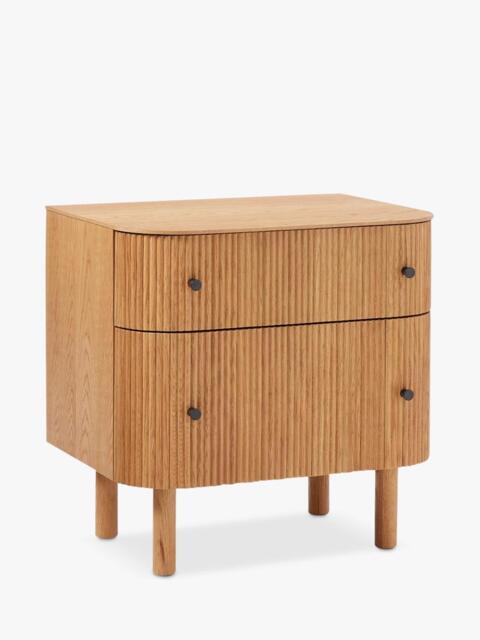 west elm Ellington 2 Drawer Bedside Table, Oak Veneer - image 1