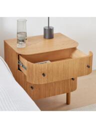west elm Ellington 2 Drawer Bedside Table, Oak Veneer - thumbnail 4