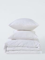 John Lewis Sheringham Pure Cotton Floral Jacquard Duvet Cover Set, White - thumbnail 6