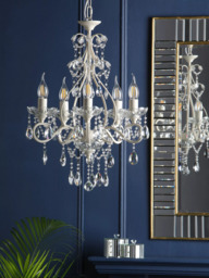 Laura Ashley Shamley Chandelier Ceiling Light, Matt White - thumbnail 2
