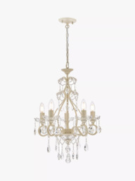 Laura Ashley Shamley Chandelier Ceiling Light, Matt White - thumbnail 4
