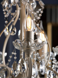 Laura Ashley Shamley Chandelier Ceiling Light, Matt White - thumbnail 3