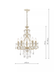 Laura Ashley Shamley Chandelier Ceiling Light, Matt White - thumbnail 6