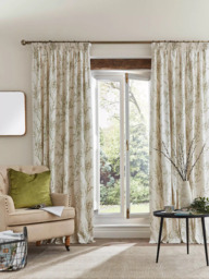 Laura Ashley Pussy Willow Pair Lined Pencil Pleat Curtains, Off White-hedgerow