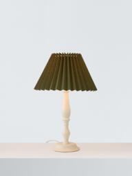 John Lewis Pleated Tapered Cotton Lampshade, Avocado - thumbnail 1