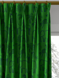 Harlequin Funky Jungle Made to Measure Curtains or Roman Blind, Gecko/Cobalt - thumbnail 4