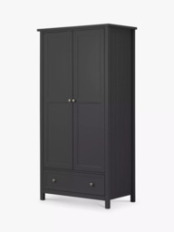 Julian Bowen Maine Double Wardrobe with 1 Drawer, Grey - thumbnail 1