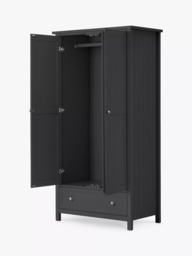 Julian Bowen Maine Double Wardrobe with 1 Drawer, Grey - thumbnail 2