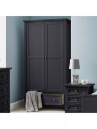 Julian Bowen Maine Double Wardrobe with 1 Drawer, Grey - thumbnail 4