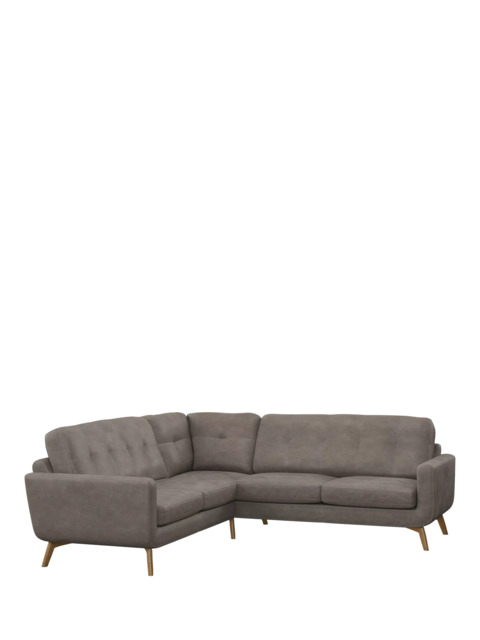 John Lewis Barbican Leather Corner Sofa, Light Leg - image 1