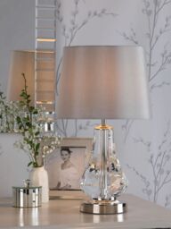 Laura Ashley Humby Touch Table Lamp, Polished Nickel