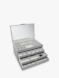 Dulwich Designs Extra Large Leather Jewellery Box, Grey - thumbnail 3