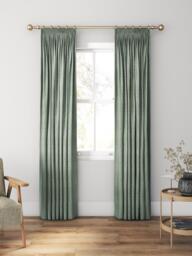 William Morris At Home Bird & Anemone Made to Measure Curtains or Roman Blind, Eucalyptus - thumbnail 3