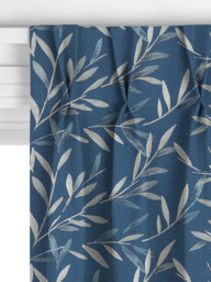 John Lewis Langley Leaf Embroidery Made to Measure Curtains or Roman Blind, Navy - thumbnail 5