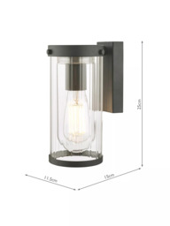 Laura Ashley Arthur Outdoor Wall Light, Black - thumbnail 6