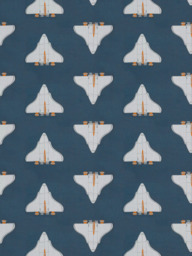 Harlequin Space Shuttle Made to Measure Curtains or Roman Blind, Apricot/Navy