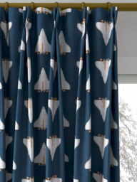 Harlequin Space Shuttle Made to Measure Curtains or Roman Blind, Apricot/Navy - thumbnail 4
