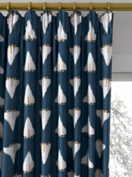 Harlequin Space Shuttle Made to Measure Curtains or Roman Blind, Apricot/Navy - thumbnail 2