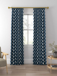 Harlequin Space Shuttle Made to Measure Curtains or Roman Blind, Apricot/Navy - thumbnail 3