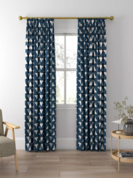 Harlequin Space Shuttle Made to Measure Curtains or Roman Blind, Apricot/Navy - thumbnail 5