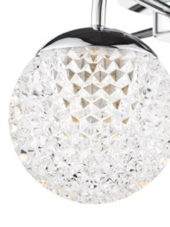 Där Teva 3 Arm Semi Flush Bathroom Ceiling Light, Polished Chrome - thumbnail 4