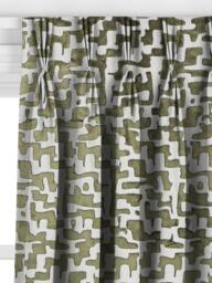 John Lewis Serena Abstract Velvet Made to Measure Curtains or Roman Blind, Green - thumbnail 6